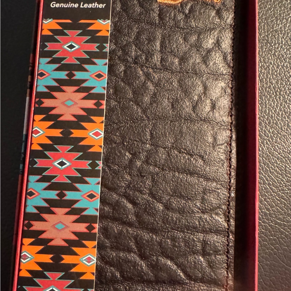 Brown Genuine Leather Wallet Red Dirt Hat rodeo